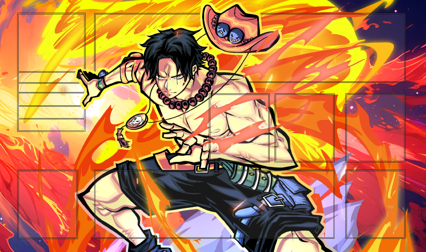 Portgas D. Ace TCG Playmat (Blue)