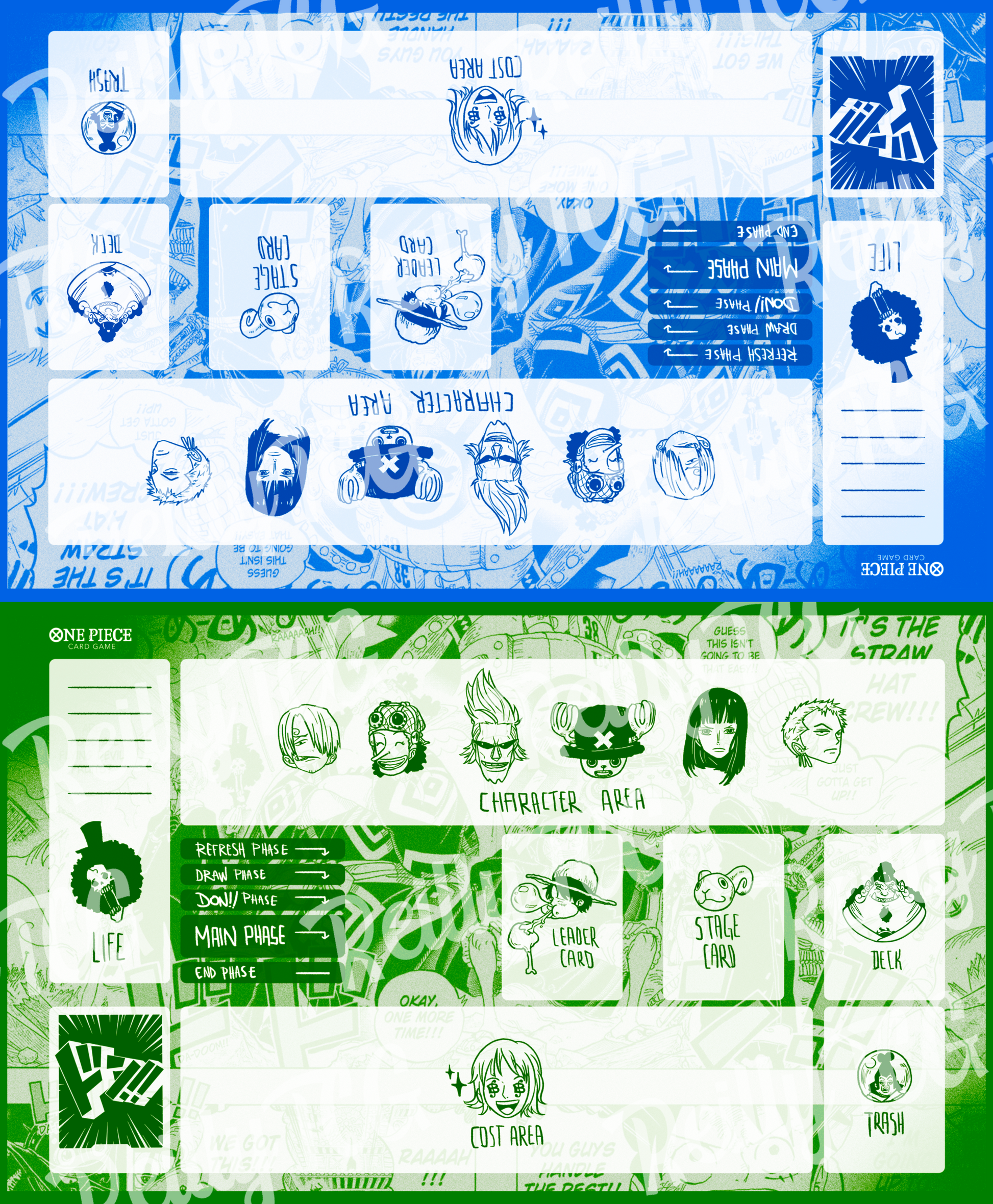 Strawhat Crew Double Player Mat - Cloth ReillyTCG Strawhat Crew Double Player Mat - Cloth ReillyTCG